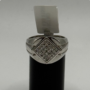 14K White Gold Natural 0.15ct Rhombus