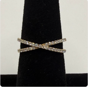 14Kt Yellow Gold 0.31ct X Ring