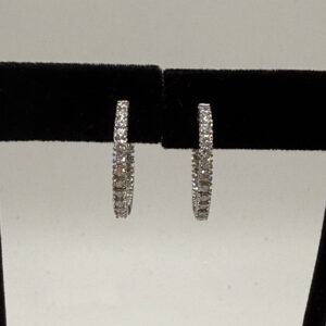 Silver 1.30ct Large Lab Diamond Hoops
