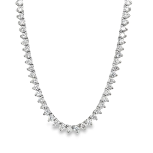 Silver 7.00ctw Round Brilliant Cut Lab Grown Diamond 18" Tennis Necklace