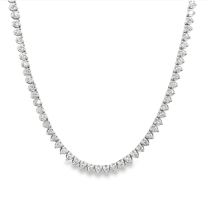 Silver 3.00ctw Round Brilliant Cut Lab Grown Diamond 18" Tennis Necklace