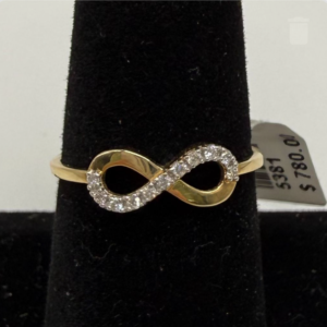 14Kt Yellow Gold Diamond Infinity Ring
