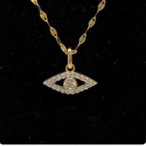 10Kt Yellow Gold Lab Grown Eye Necklace