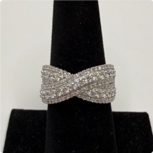 Silver 1.5ct Lab Grown Multi-Band Intertwined Ring